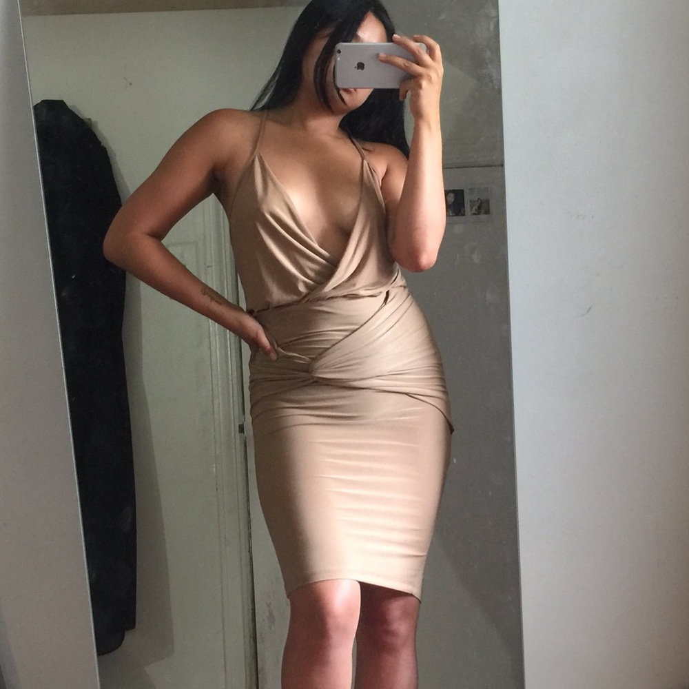 SEXY TAN BODY CON DRESS